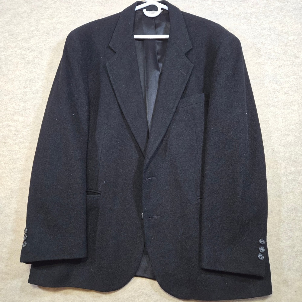 Hunt Valley Mens Black 100% Camel Hair Blazer Sports Coat Tailored in USA